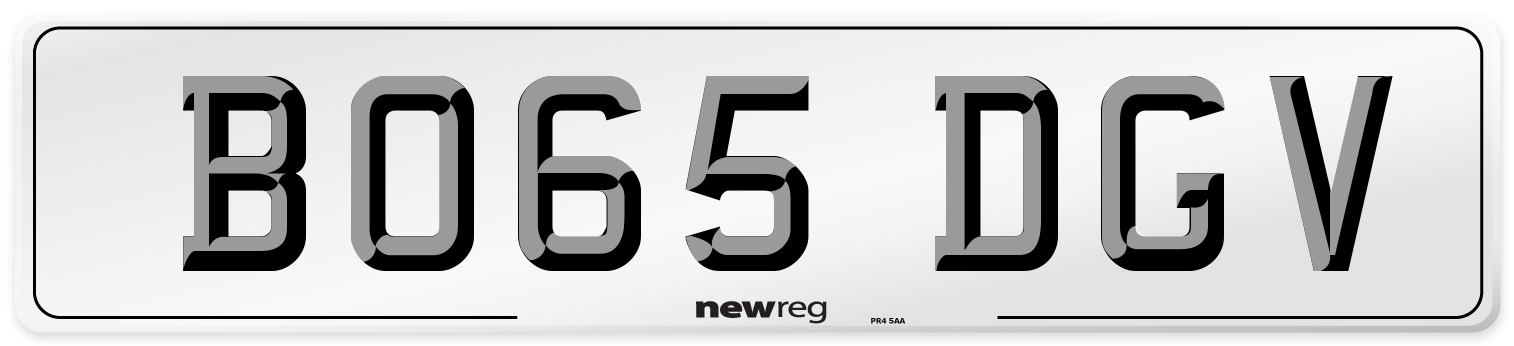 BO65 DGV Number Plate from New Reg